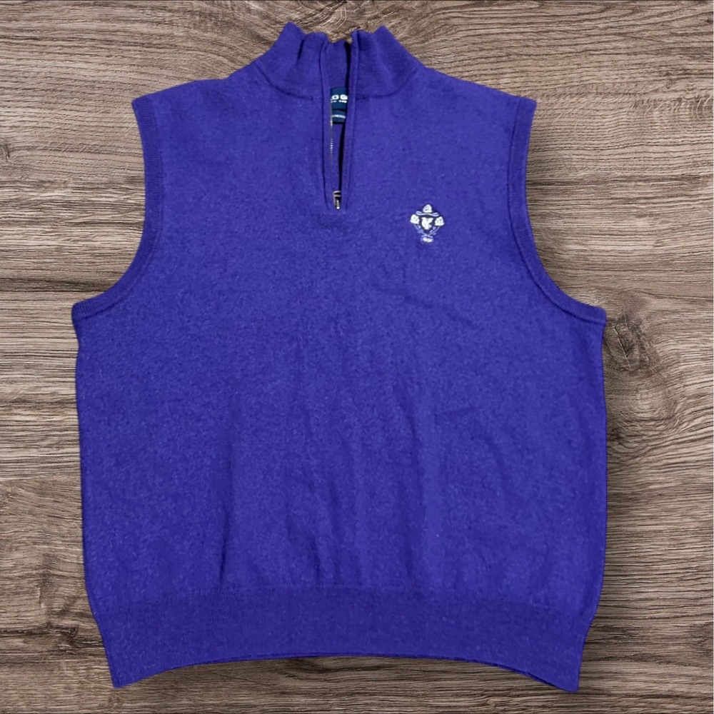Vintage Polo Golf Women's Purple‎ Wool Merino  Sweater Vest Size L